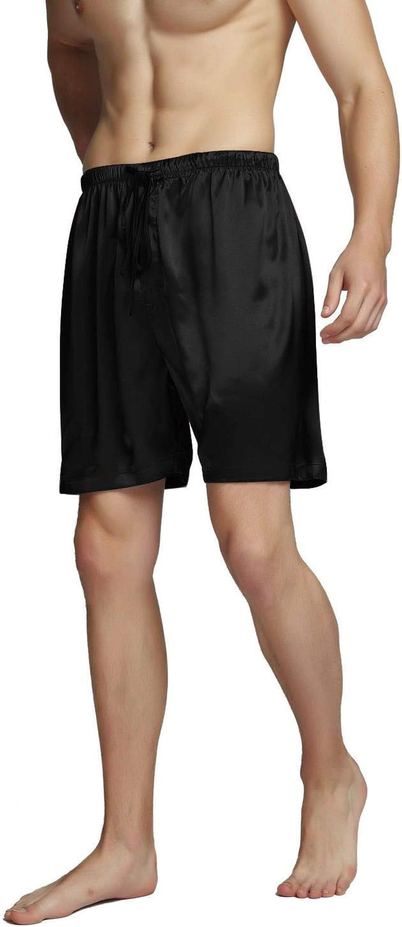 Men'S Satin Pajama Boxer Shorts with Elastic Waistband, Pants S-4XL