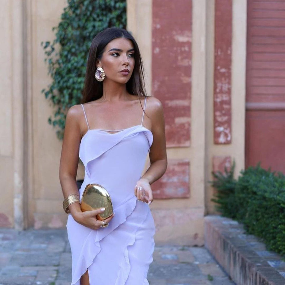 Ruffled Lilac Maxi Dress