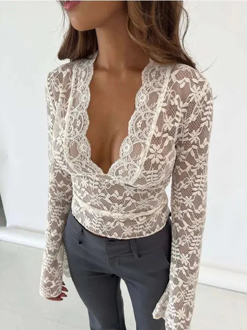 Floral Lace V-Neck Top