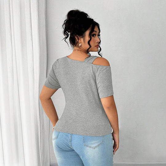 Grey Asymmetric Cut-Out Knot Top