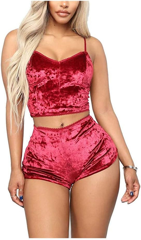Velvet Camisole Pajamas Set