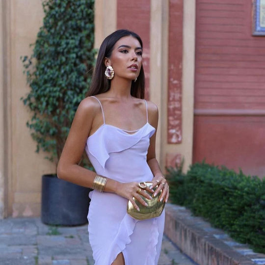 Ruffled Lilac Maxi Dress