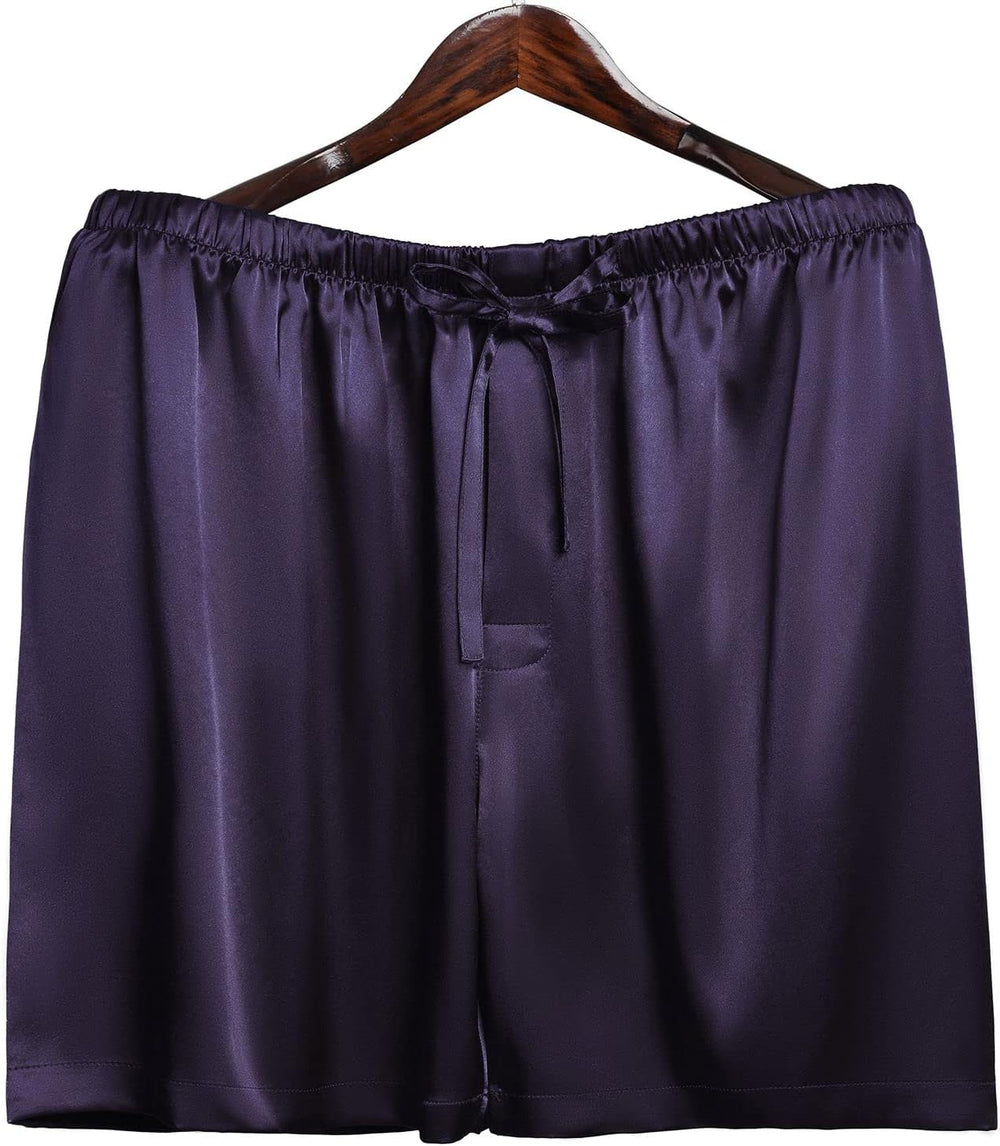 Men'S Satin Pajama Boxer Shorts with Elastic Waistband, Pants S-4XL
