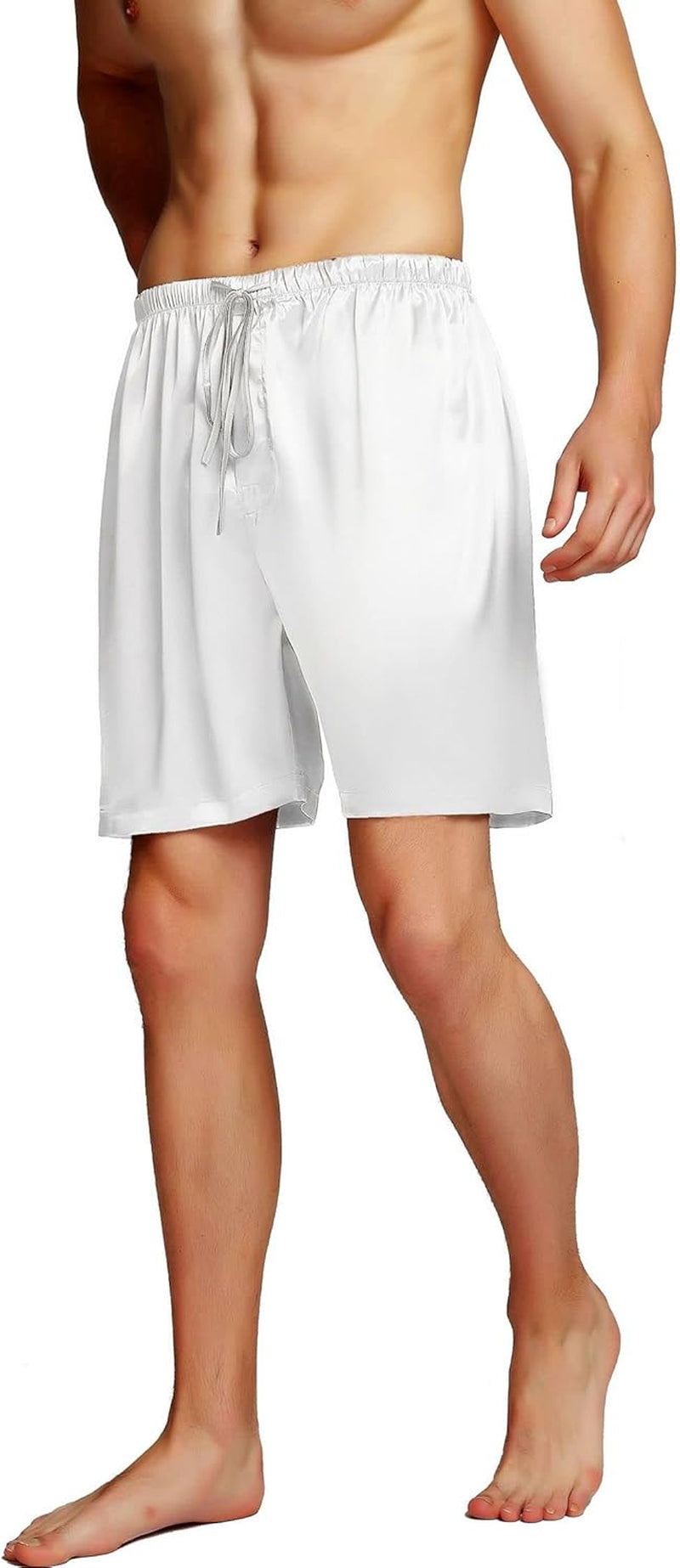 Men'S Satin Pajama Boxer Shorts with Elastic Waistband, Pants S-4XL