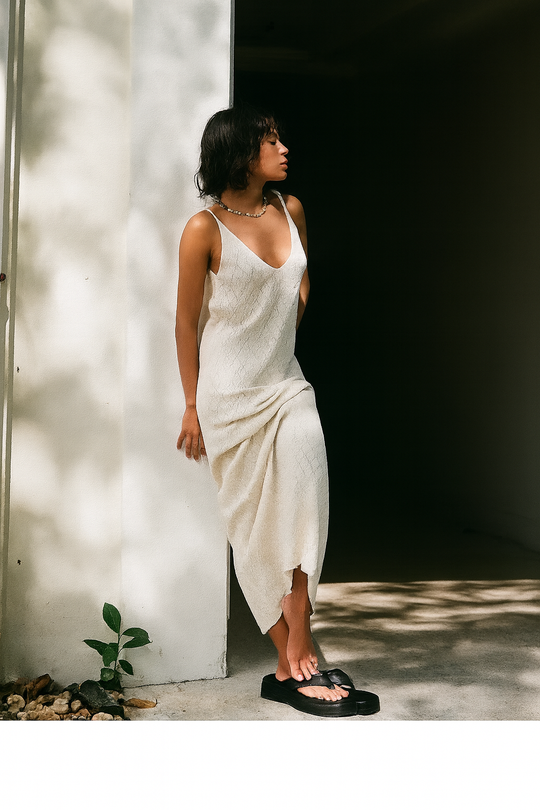 Textured Slip Midi Dress