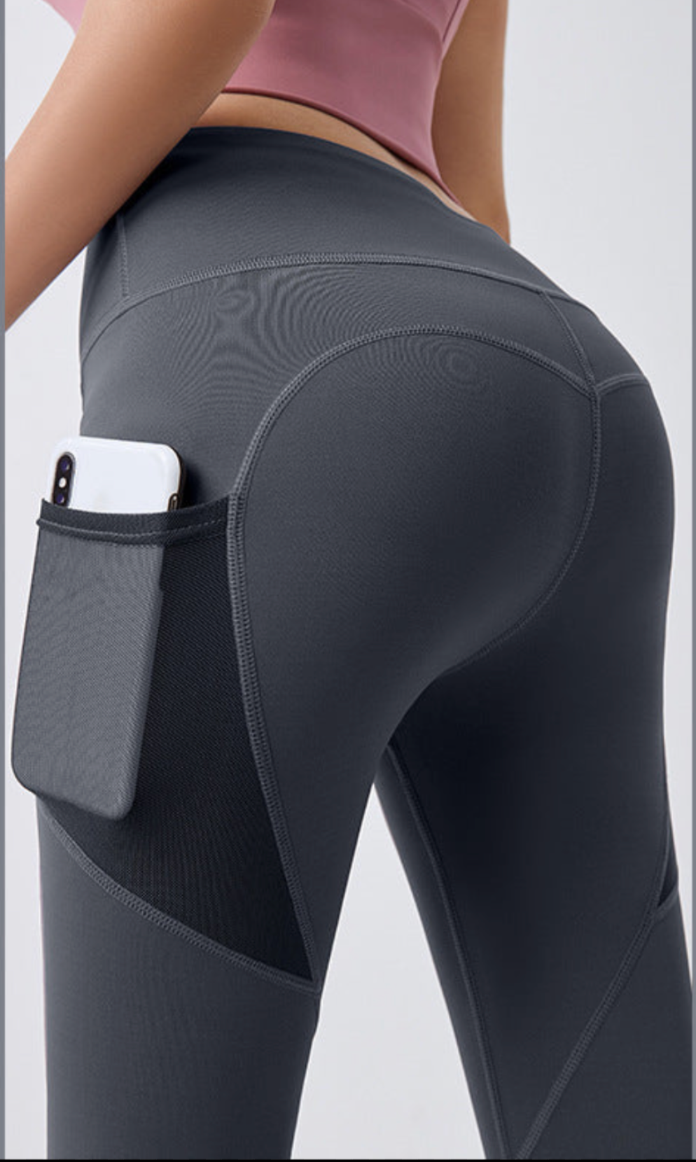 High-Waist Sports Leggings with Side Pocket