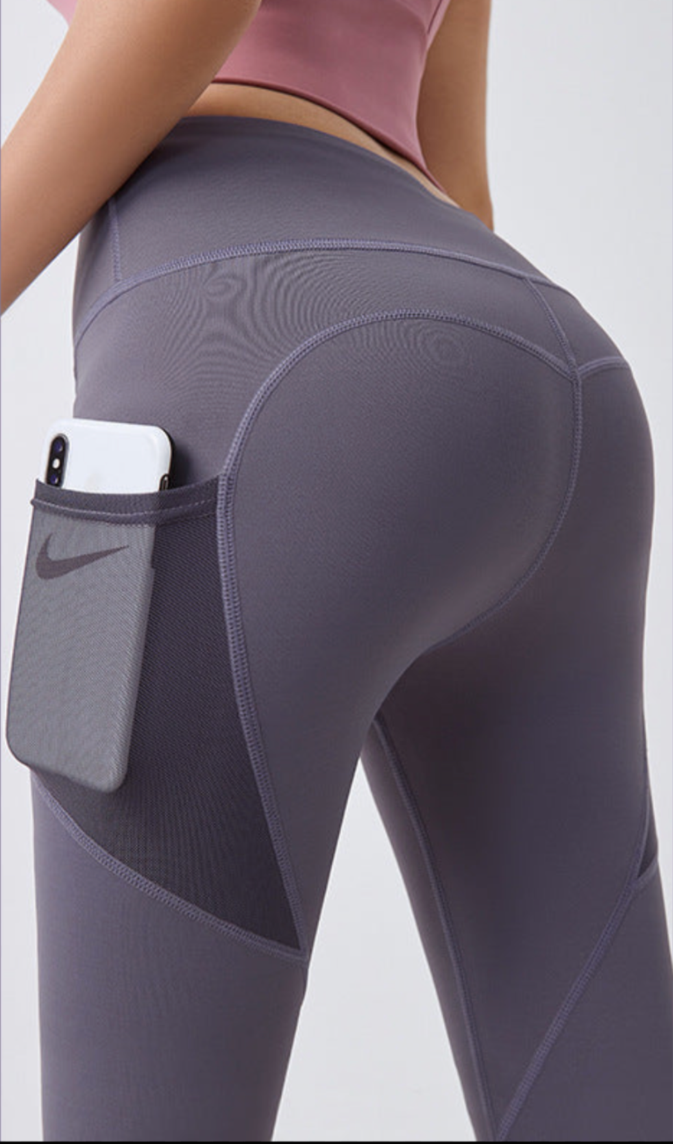 High-Waist Sports Leggings with Side Pocket