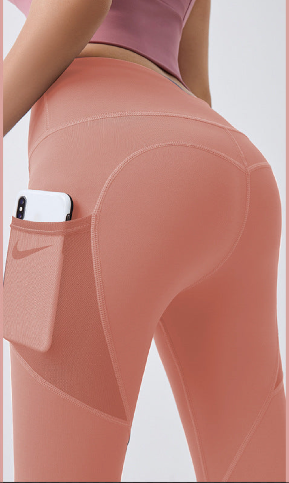 High-Waist Sports Leggings with Side Pocket