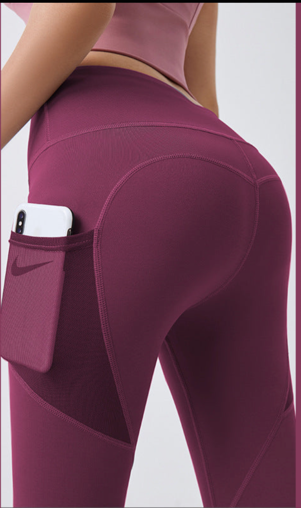 High-Waist Sports Leggings with Side Pocket