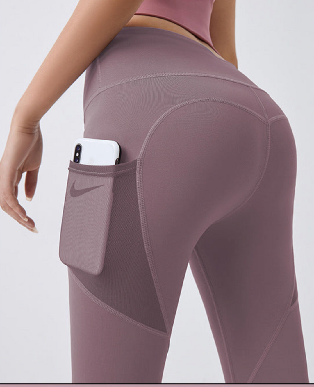 High-Waist Sports Leggings with Side Pocket