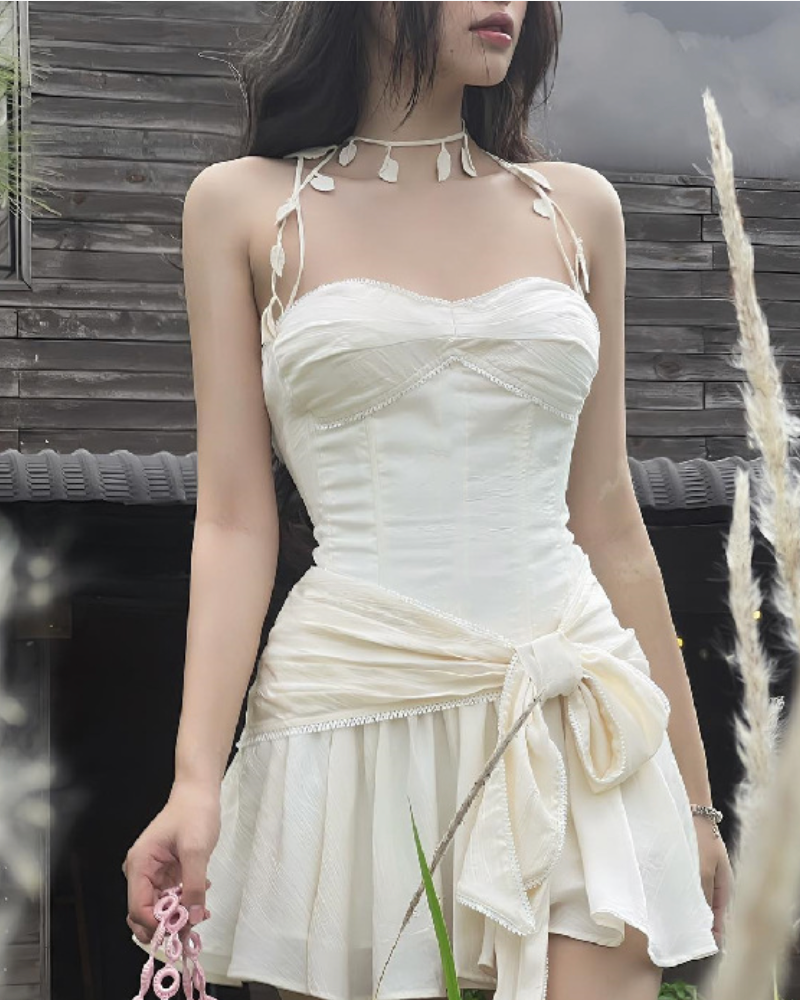 Lotus Leaf Halter Dress