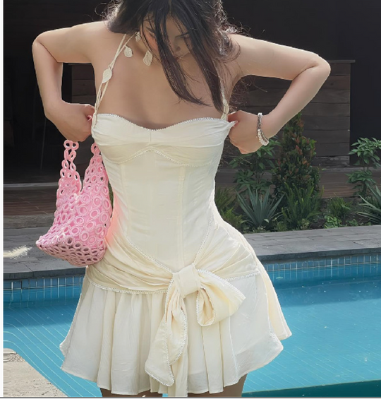 Lotus Leaf Halter Dress