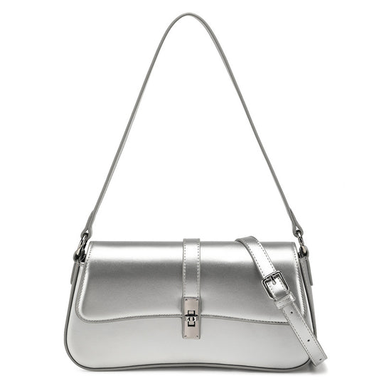 Structured Shoulder Bag with Gold Hardware
