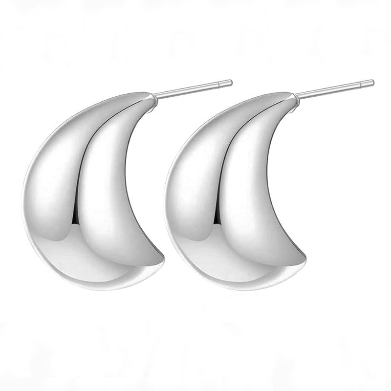 Crescent Gold Statement Earrings