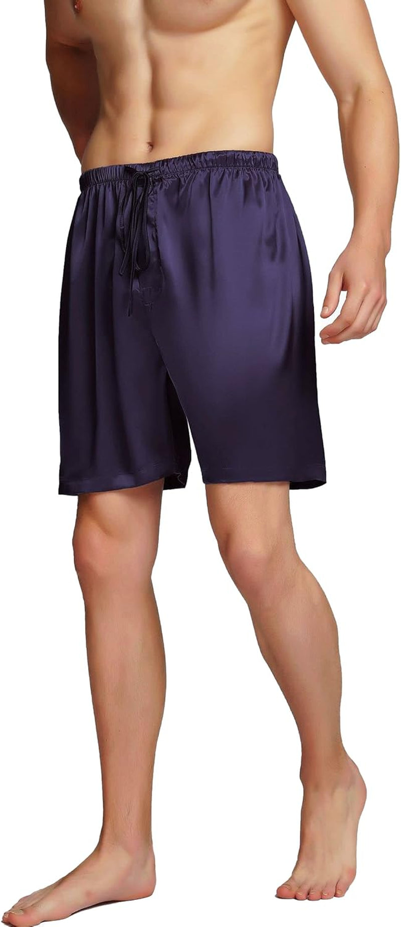Men'S Satin Pajama Boxer Shorts with Elastic Waistband, Pants S-4XL