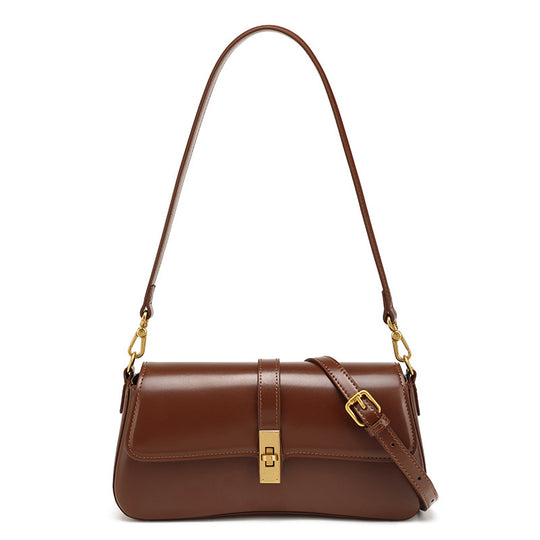 Structured Shoulder Bag with Gold Hardware