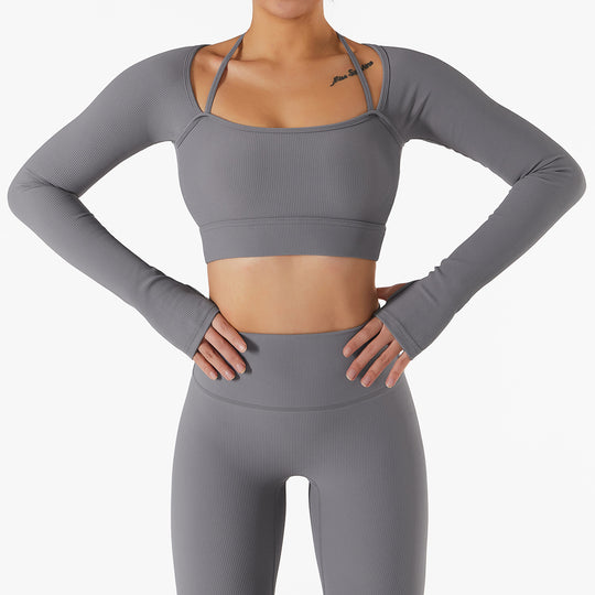 White Ribbed Two-Piece Activewear Set