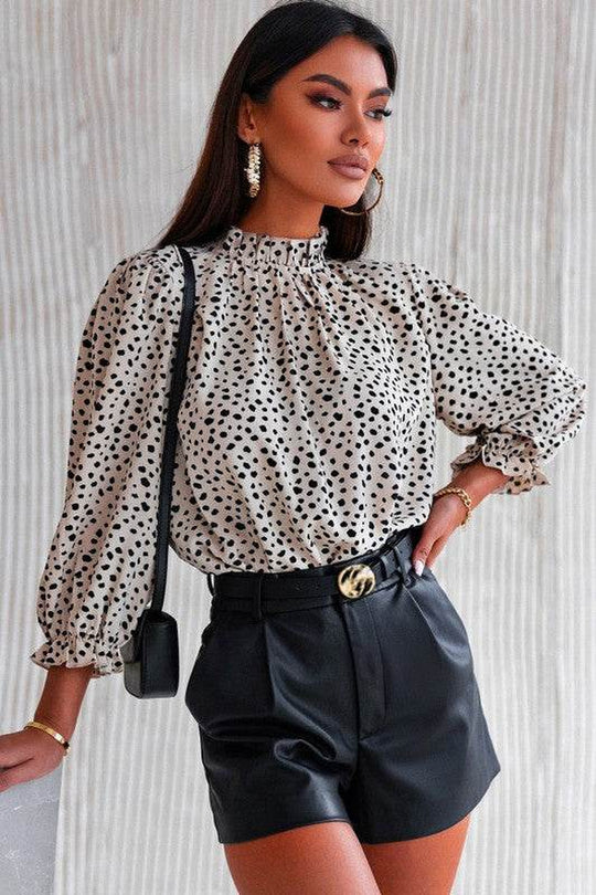  3/4 Sleeves Cheetah Blouse