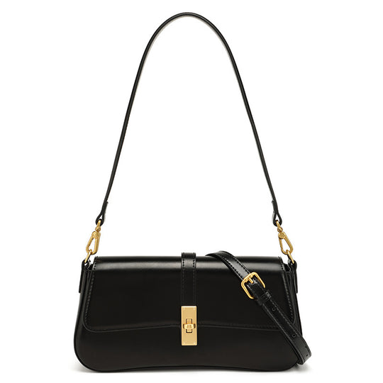 Structured Shoulder Bag with Gold Hardware