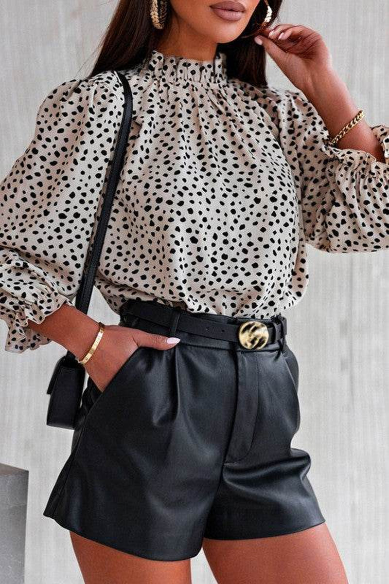  3/4 Sleeves Cheetah Blouse
