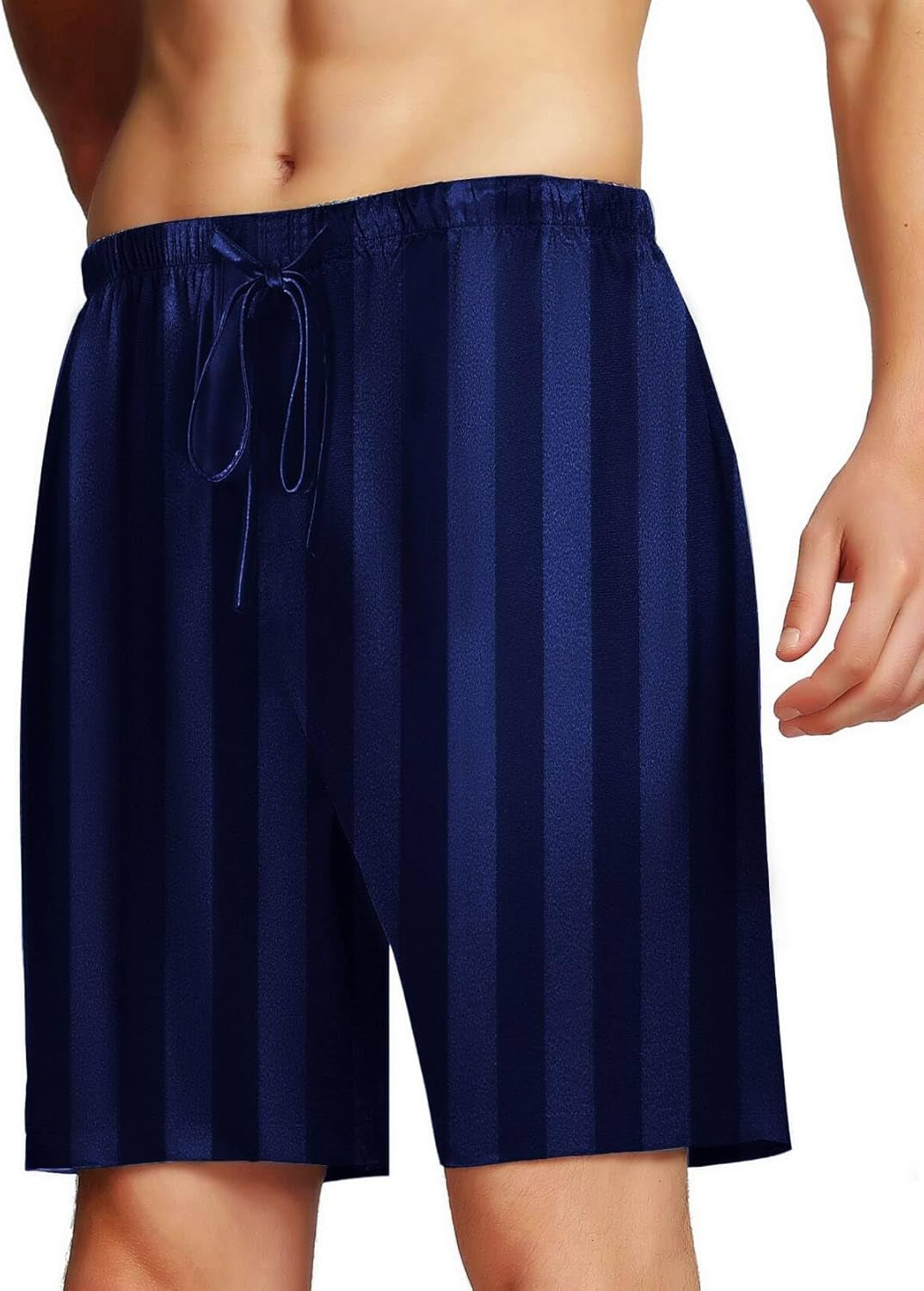 Men'S Satin Pajama Boxer Shorts with Elastic Waistband, Pants S-4XL