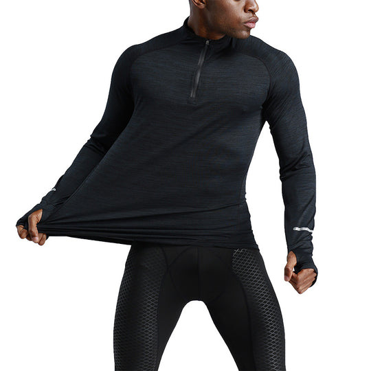 Half-zipper tight quick-drying fitness shirt