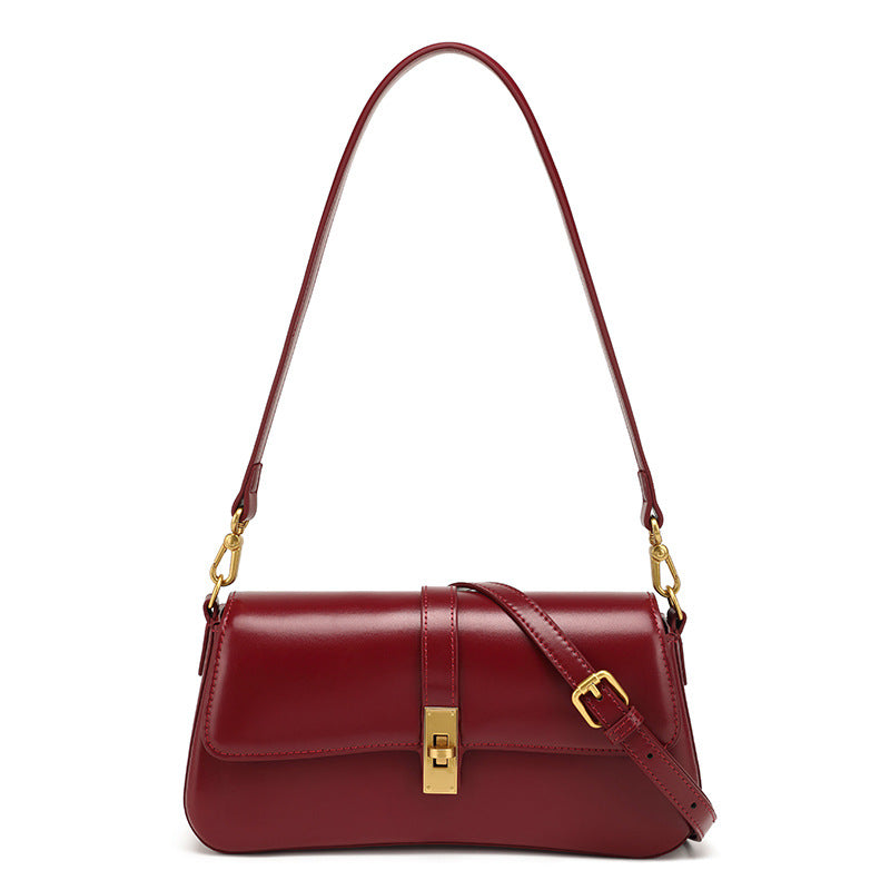Structured Shoulder Bag with Gold Hardware