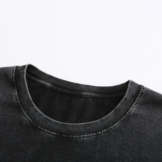 Washed pure cotton short-sleeved shirt