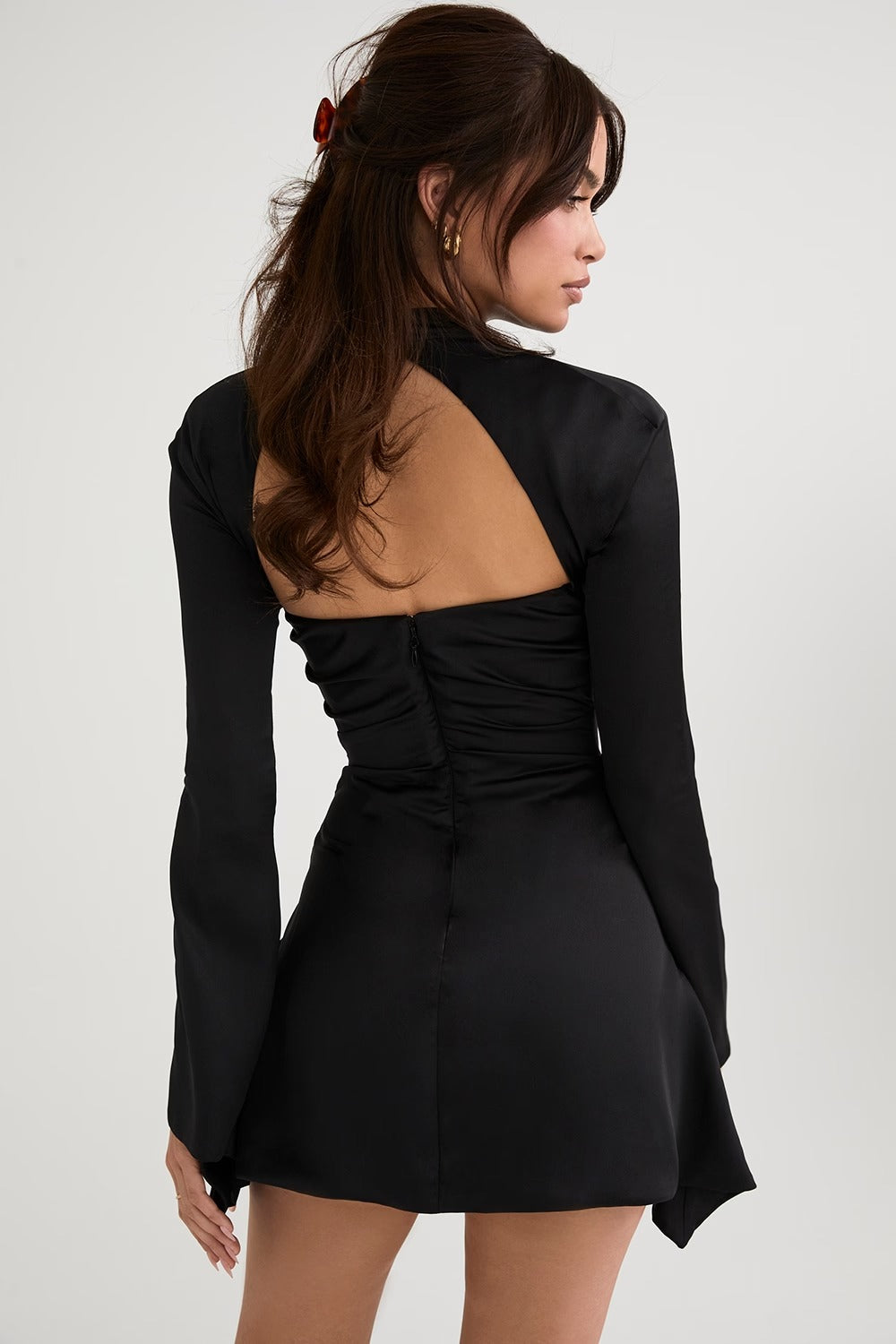 Black Cut-Out Long Sleeve Mini Dress